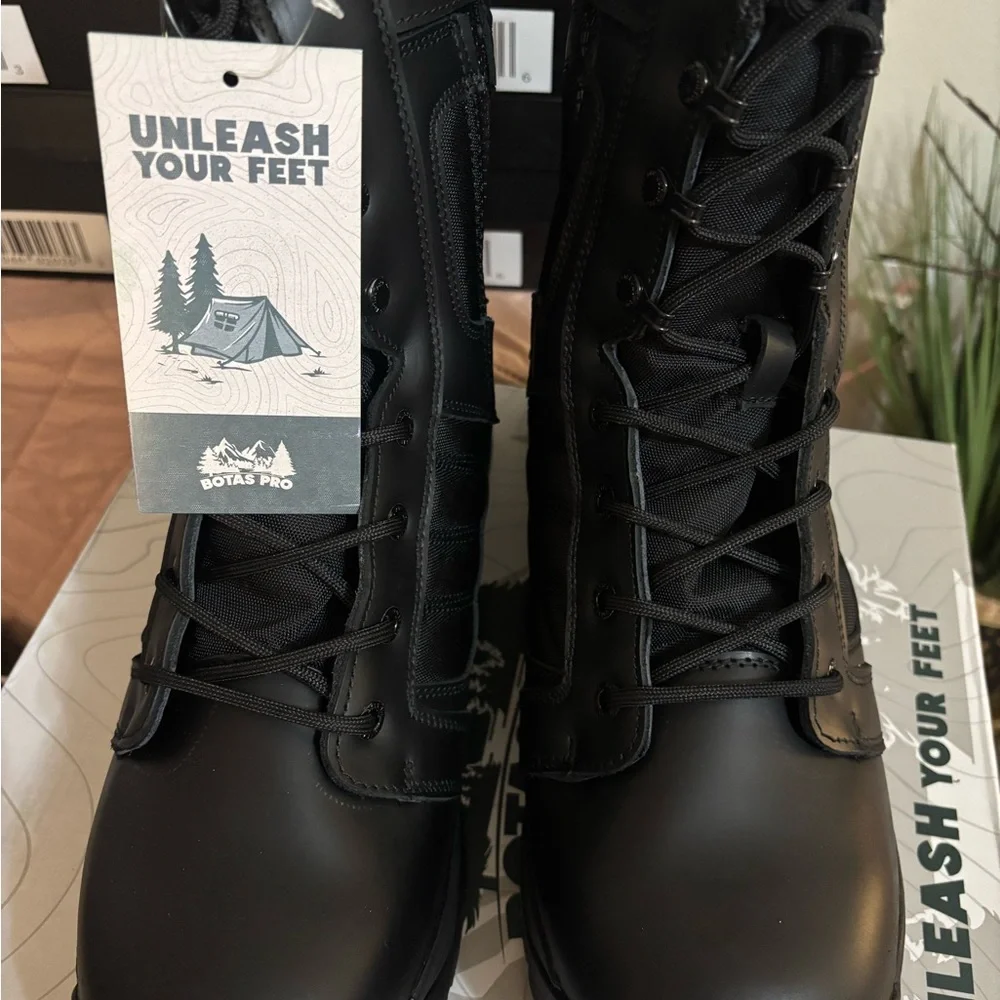 Men's Black Tactical Boots - Picture 3 of 7